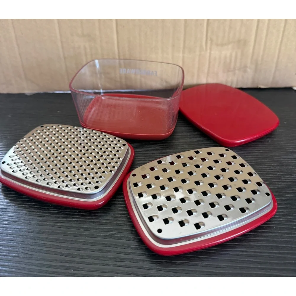 Farberware Red Cheese Grater Set with Storage Container and 2 Blades